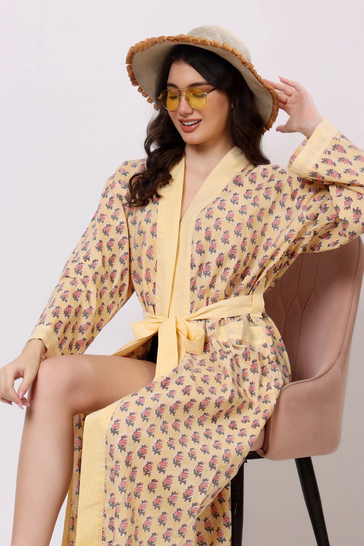 Marigold Muse Printed Wrap Midi Dress