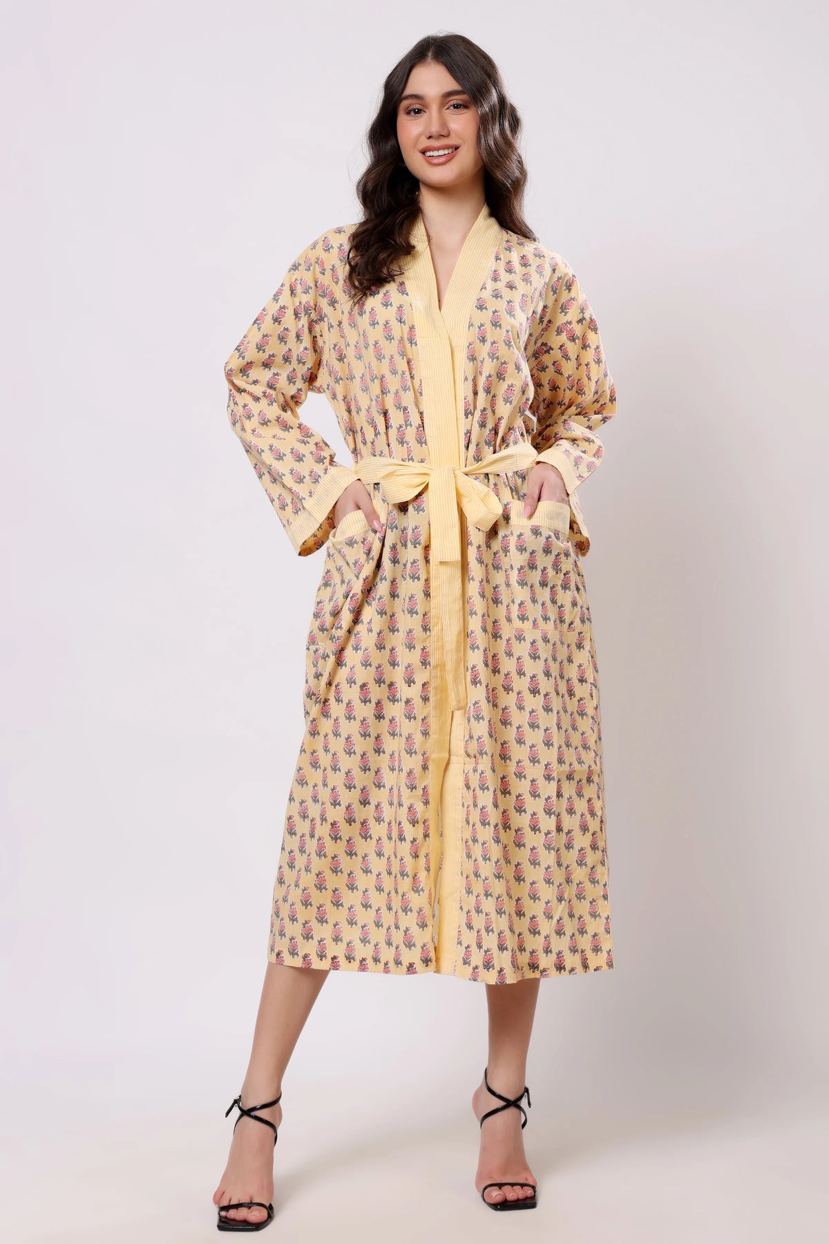 Marigold Muse Printed Wrap Midi Dress