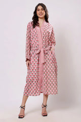 Blush Bloom Belted Midi Dress