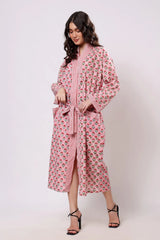 Blush Bloom Belted Midi Dress