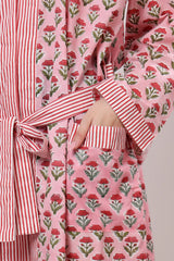Blush Bloom Belted Midi Dress