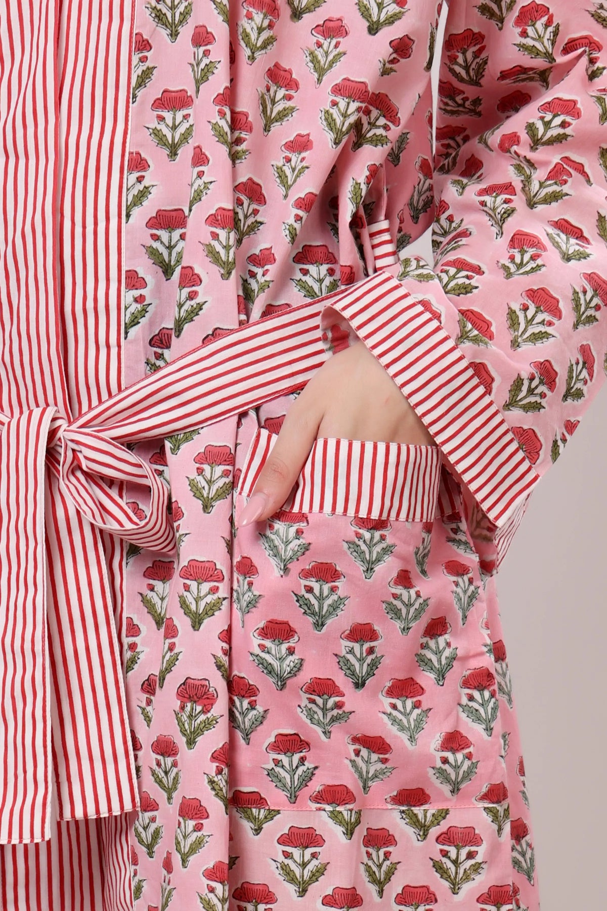 Blush Bloom Belted Midi Dress
