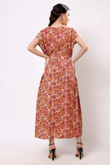 Rose Garden Tie-Waist Midi Dress