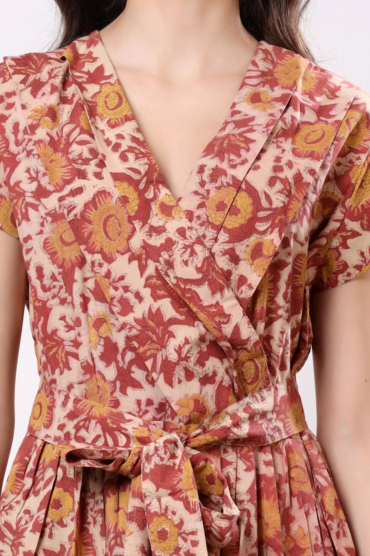 Rose Garden Tie-Waist Midi Dress