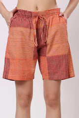 Rust Orange Checked Cotton Co-ord Set