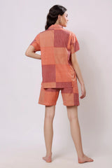 Rust Orange Checked Cotton Co-ord Set